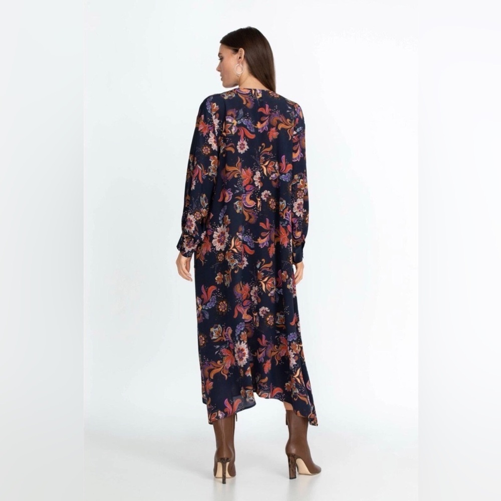 NWOT Johnny Was Athena Floral Print Blouson Sleeve Midi Dress Size Small. - Picture 13 of 15